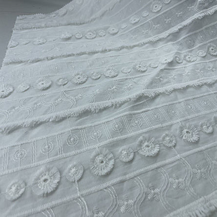 Customize Super Soft 3D Cotton Embroidery Fabric