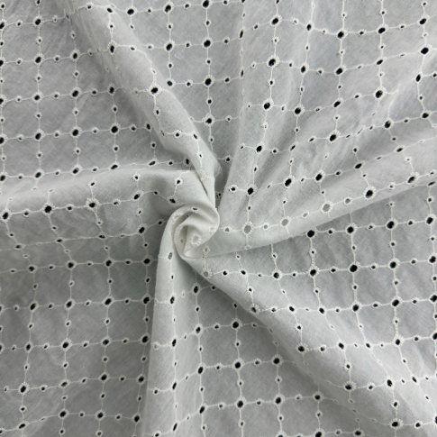 Modern Style Factory Price Fast Shipment Embroidered Cotton Eyelet Fabric For Girls