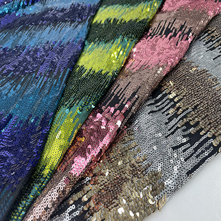 High Quality New Fashion Reversible Sequin Fabric For Bridal Dress