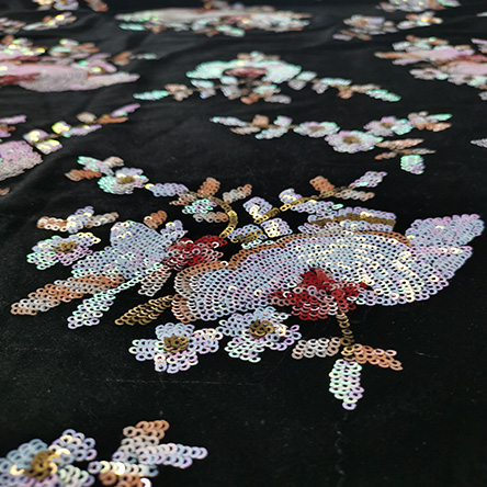 Odm Distributor Custom Design Mexico Embroidered Velvet Fabric For Winter Dress 