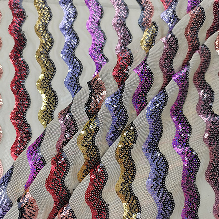 Most Popular New Fashion Elegant Rainbow Sequin Fabric For Party Dress