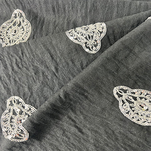 Wholesale Most Popular Chile 100% Polyester Sequin Embroidery Fabric