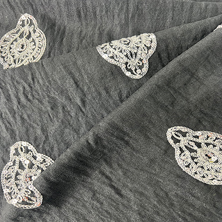 Wholesale Most Popular Chile 100% Polyester Sequin Embroidery Fabric