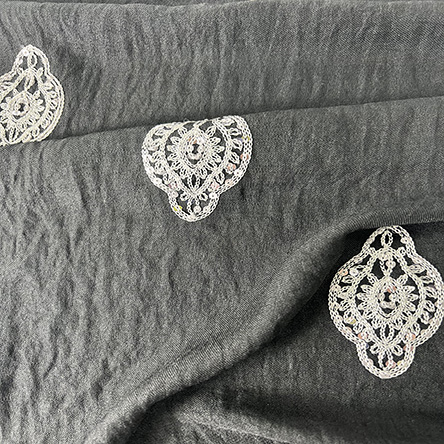 Wholesale Most Popular Chile 100% Polyester Sequin Embroidery Fabric