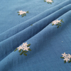 Wholesale 100% Polyester Linen Ground Multicolor Plain Embroidery Fabric 