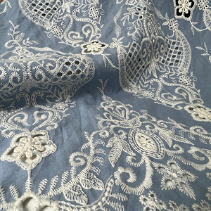 Best Selling Low Price Embroidered Cotton Eyelet Fabric For Woman Garment