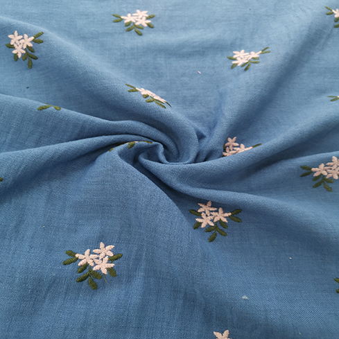 Wholesale 100% Polyester Linen Ground Multicolor Plain Embroidery Fabric 