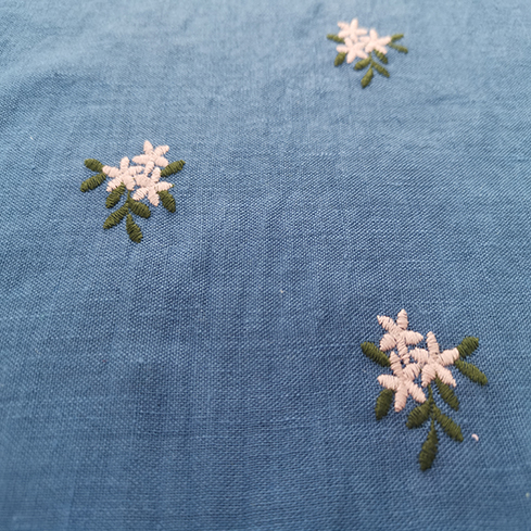 Wholesale 100% Polyester Linen Ground Multicolor Plain Embroidery Fabric 
