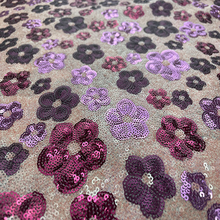 Oem Manufacturer Multicolor Flower Sequin Fabric Online Bridal Dress