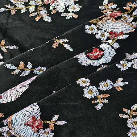 Odm Distributor Custom Design Mexico Embroidered Velvet Fabric For Winter Dress 