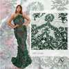 XRD-24180 Tulle with Machine Beads Embroidery Fabric