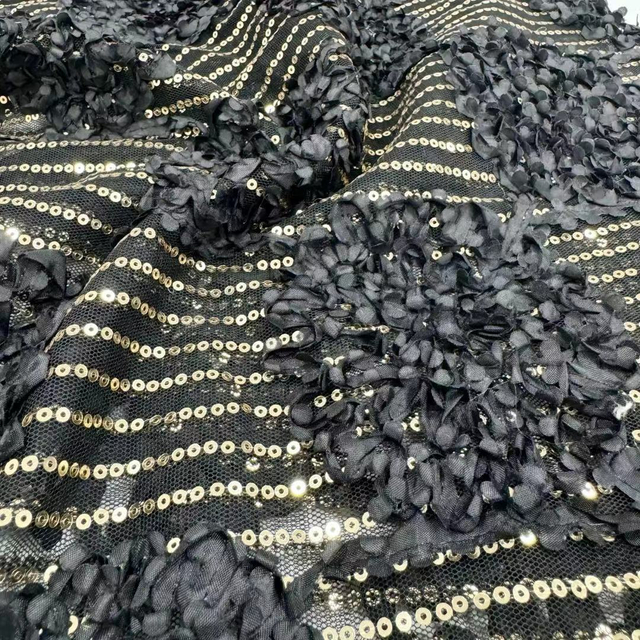 SNG-24025 Machine Sequins Embroidery Fabric Wholesale