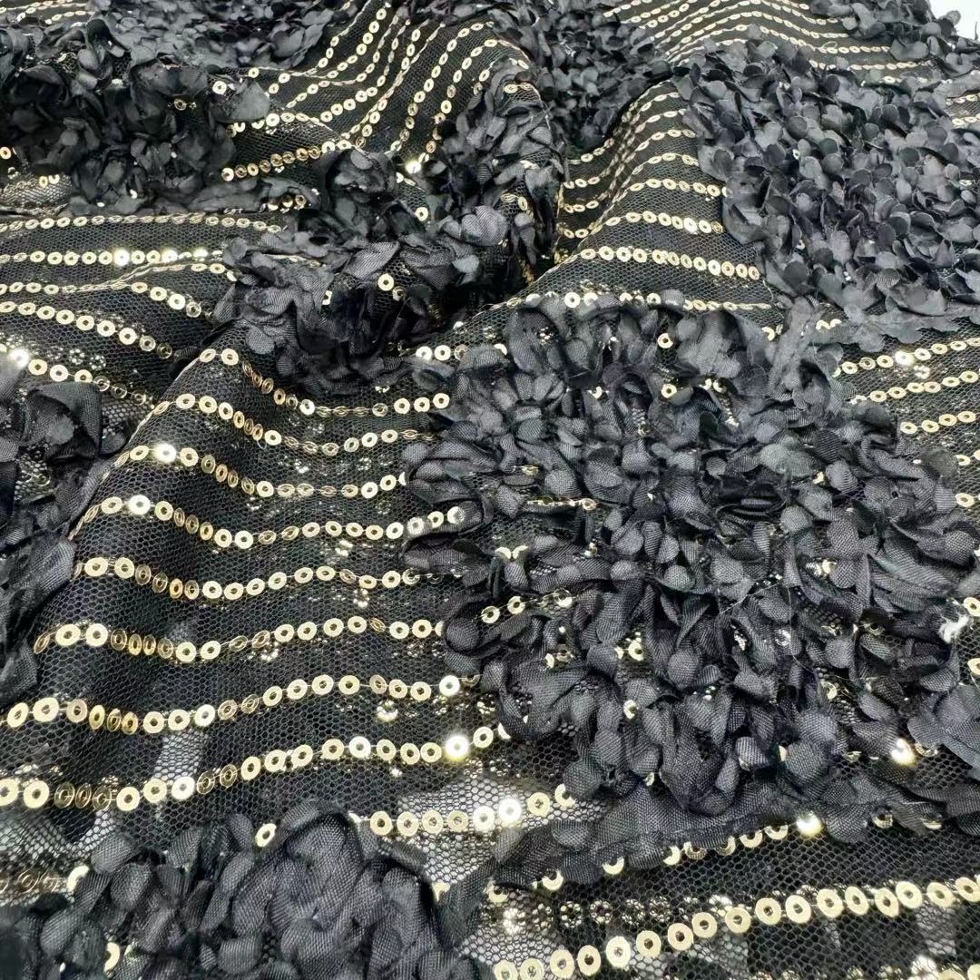 SNG-24025 Machine Sequins Embroidery Fabric Wholesale
