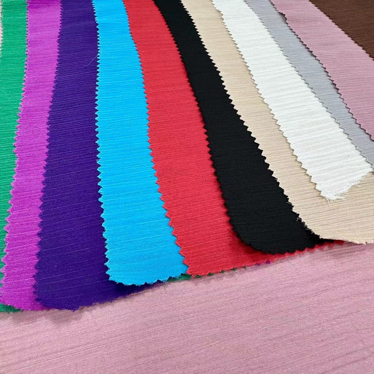 FZ-22094B Dyed 100% Poly High Quality Crepe Woven Fabric