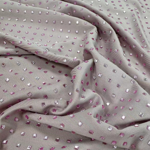 FB-086 FDY With Stone Embroidery Fabric Wholesale