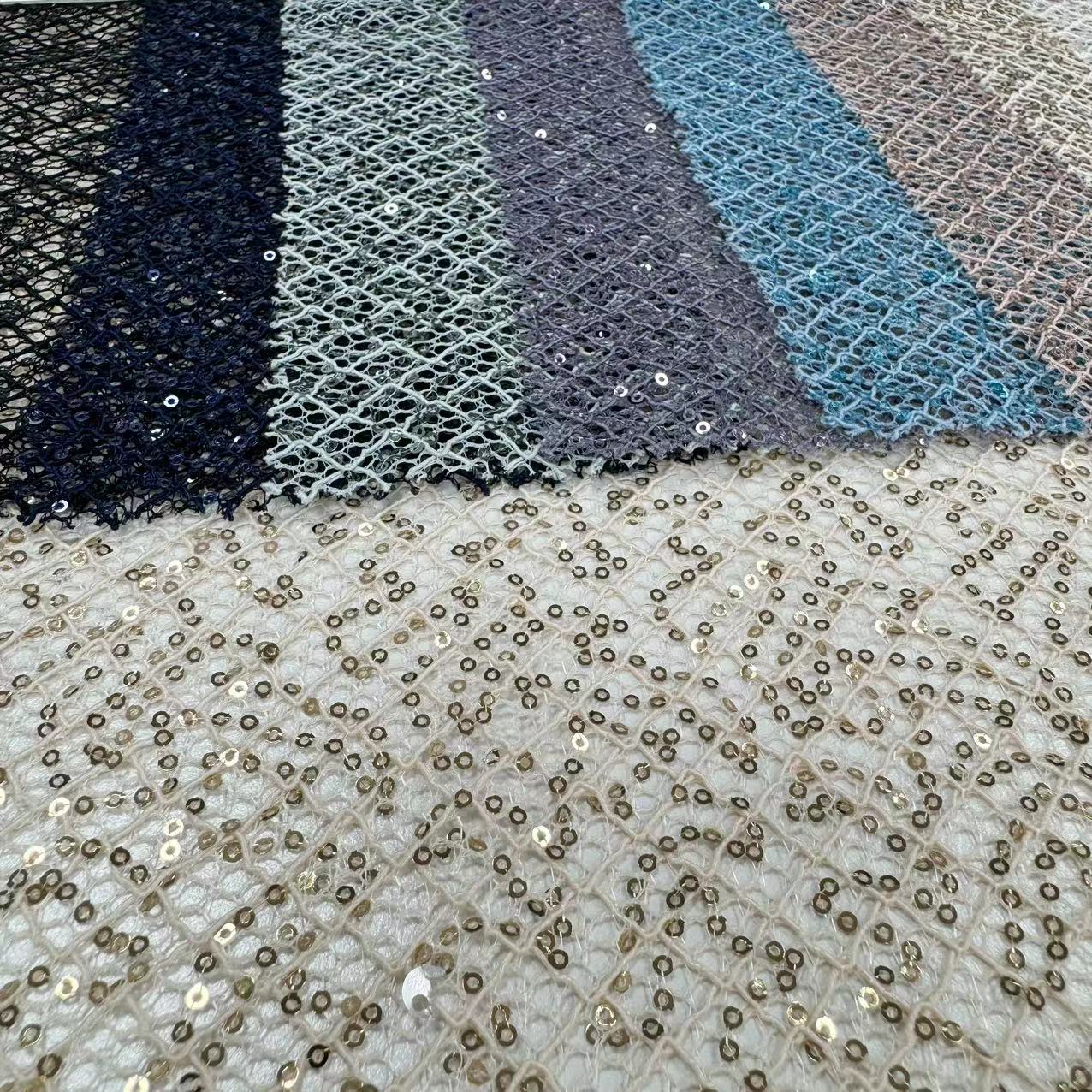 SYA-065 Cord mesh with Spangle Embroidery Fabric 