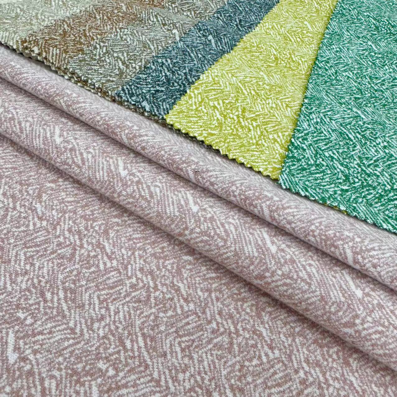 FZ-22127 100%Poly Knitted Jacquard Brushed Fabric Wholesale