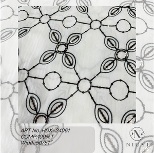 HDX-24061 Chain & Sequins Embroidery Poly Fabric Wholesale