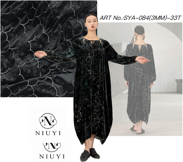 SYA-084 Sequins Embroidery Velvet Fabric manufacturer 