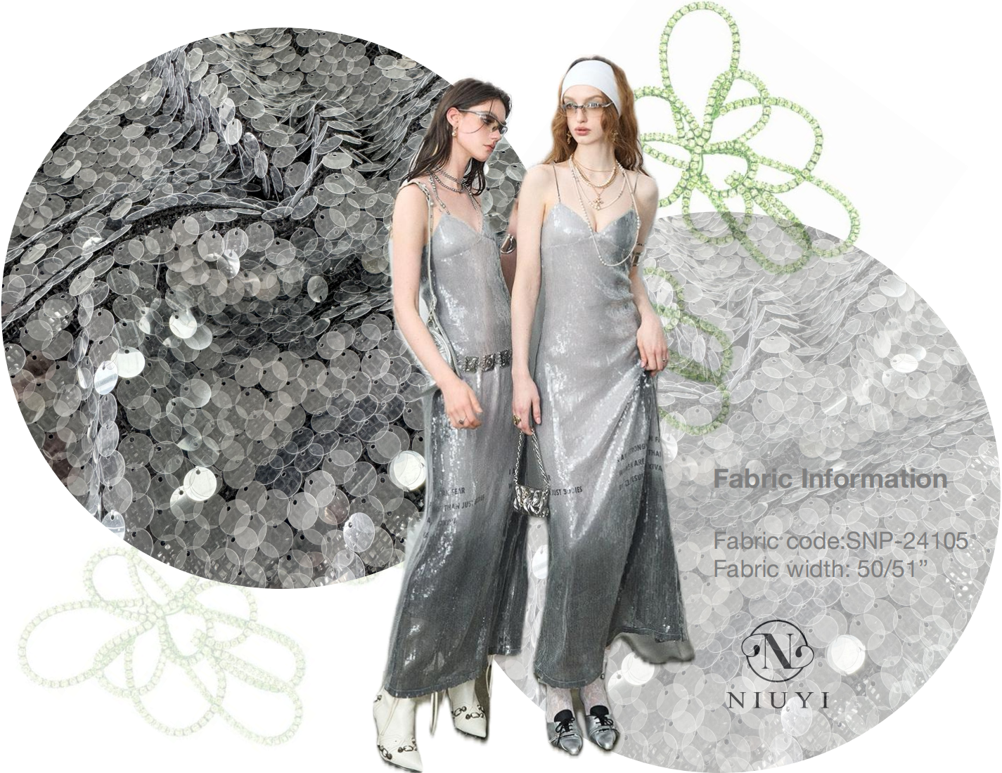 SNP-24105 High Quality Spangle Embroidery Fabric online manufacturer 2024