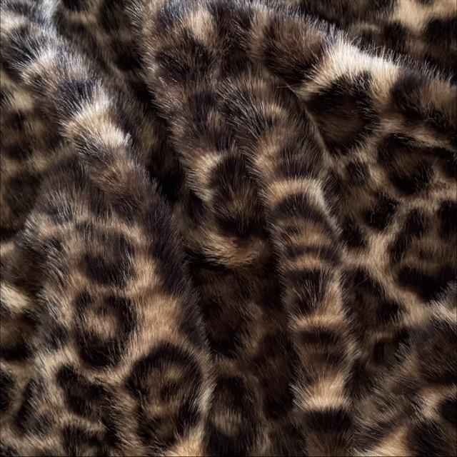 WT-24014 100% Polyester Printed Faux Fur Fabric Leopard Printed Fake Hair Like Rabbit Fur
