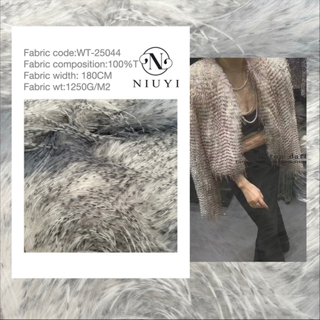 WT-25044 Faux Fur FW24/25 NEW Fancy Feather Long Pile Imitation Plush Fabric for Jackets