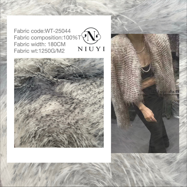 WT-25044 Faux Fur FW24/25 NEW Fancy Feather Long Pile Imitation Plush Fabric for Jackets