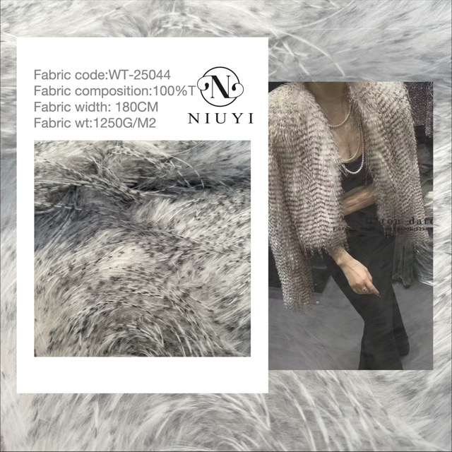 WT-25044 Faux Fur FW24/25 NEW Fancy Feather Long Pile Imitation Plush Fabric for Jackets