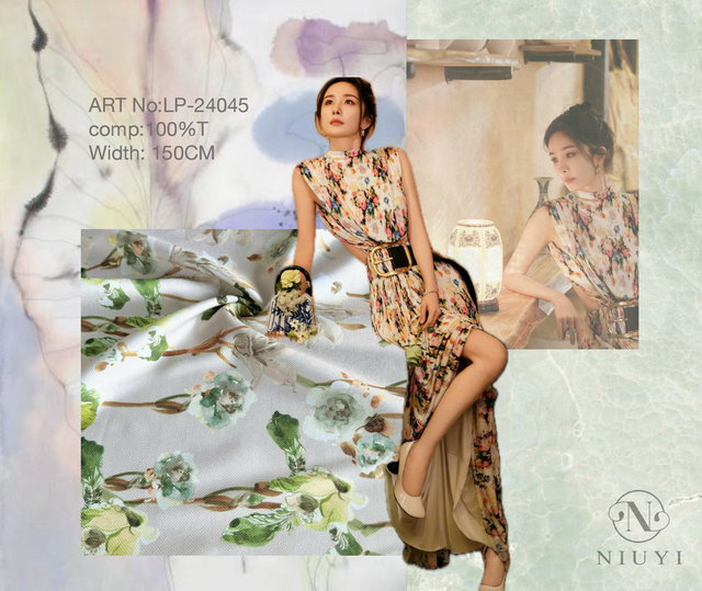 LP-24045 High Quality Printed 100%Poly Woven Fabric