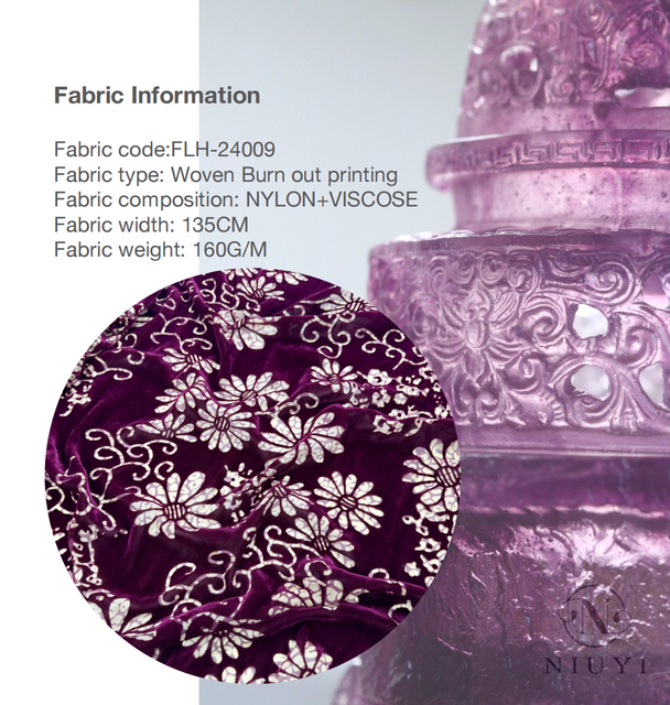 FLH-24009 Woven Burn out Printing Fabric