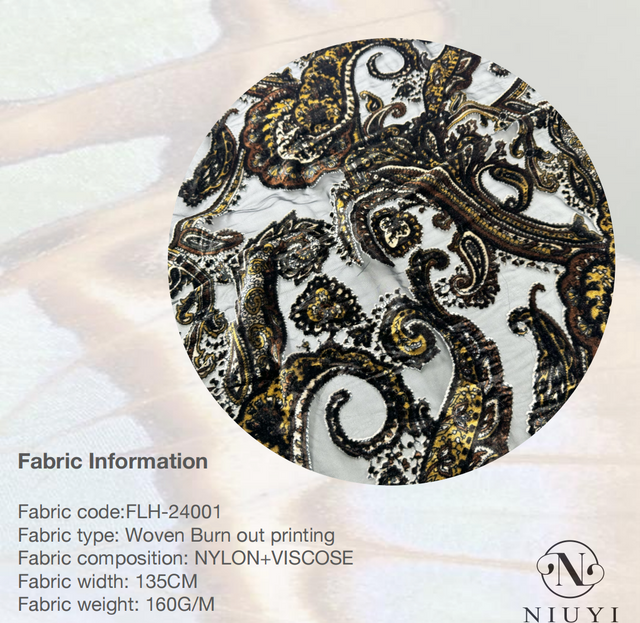 FLH-24001 Woven Burn out Printing Fabric