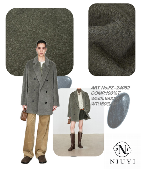FZ-24052 100%Poly Fake Fur Flocking Fabric 