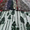 XRD-24109 Tulle with Machine Beads Embroidery Fabric
