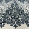 XRD-24173 Tulle with Machine Beads Embroidery Fabric