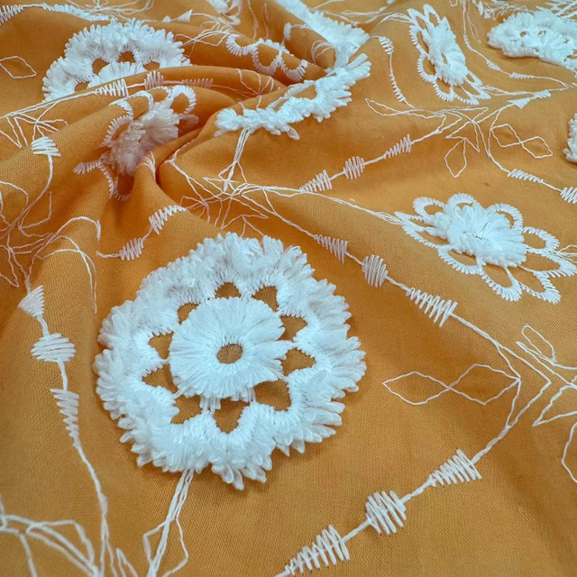 LTX-006 3D Embroidery Cotton fabric