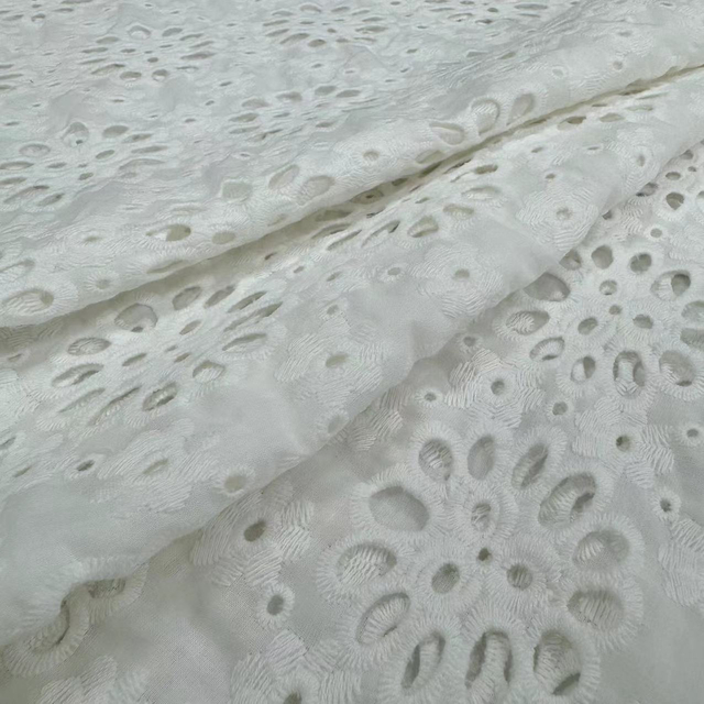 HDX-225 Machine Eyelet Embroidery Cotton fabric
