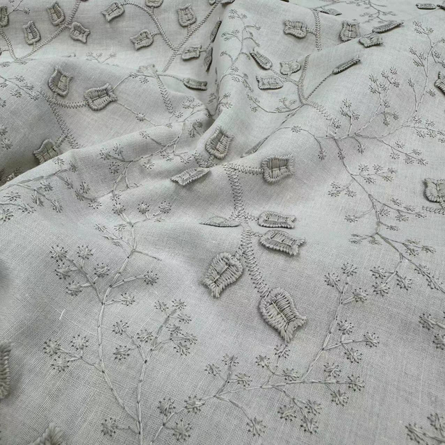 HDX-24008 3D Embroidery Cotton Fabric Wholesale