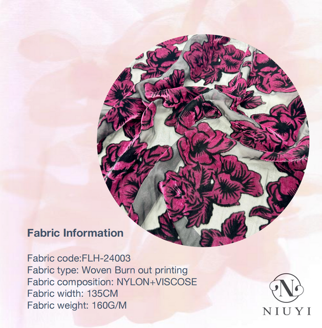 FLH-24003 Woven Burn out Printing Fabric