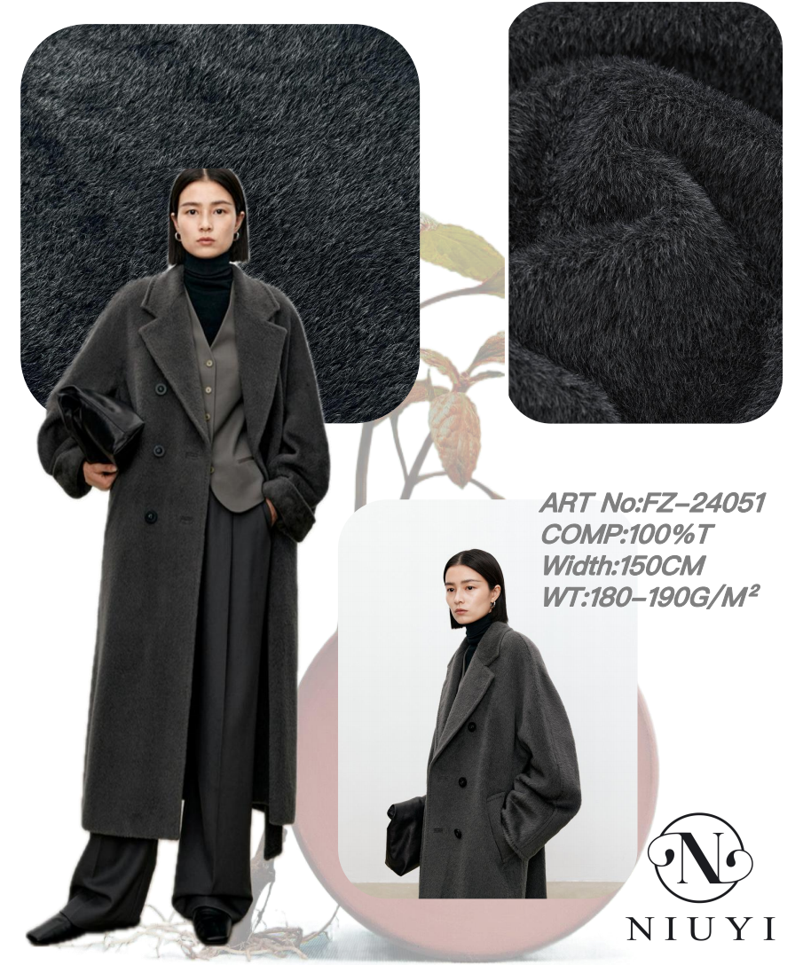 FZ-24051 100%Poly Fake Fur Flocking Fabric 