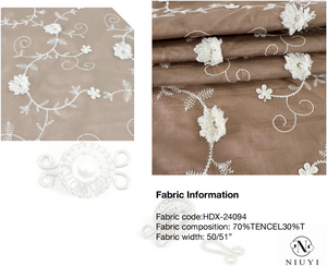 HDX-24094 New design 3D Embroidery Fabric Wholesale Manufacturer