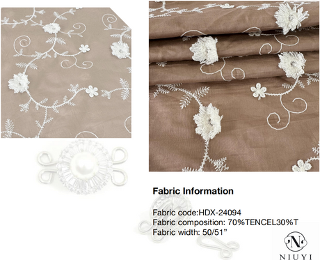 HDX-24094 New design 3D Embroidery Fabric Wholesale Manufacturer