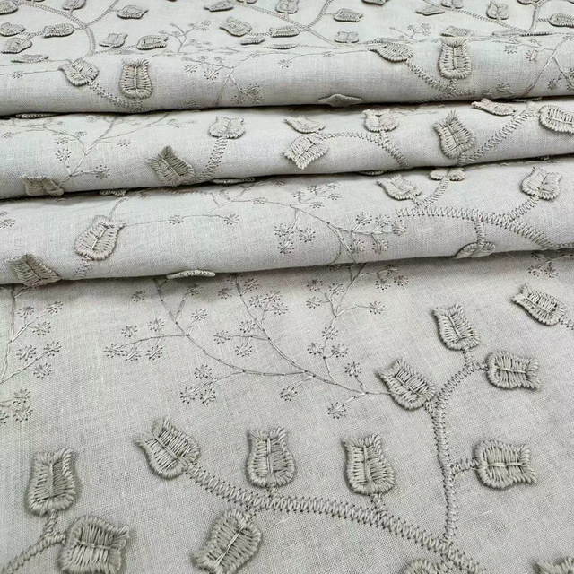 HDX-24008 3D Embroidery Cotton Fabric Wholesale