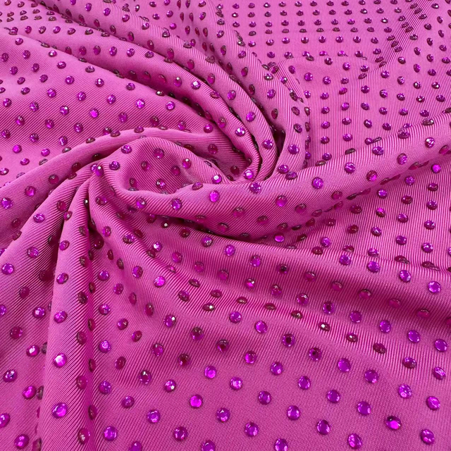 FB-081 FDY With Stone Embroidery Fabric Wholesale