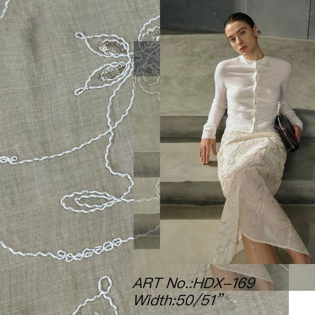 HDX-169 Rope Embroidery Poly Fabric Wholesale