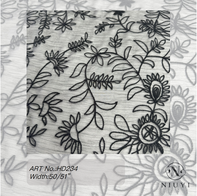 HD-234 Chain Embroidery Poly Fabric Wholesale