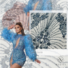 XRD-24175 Tulle with Machine Beads Embroidery Fabric