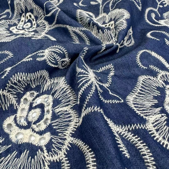 DEN-003 Embroidery Denim Fabric wholesale