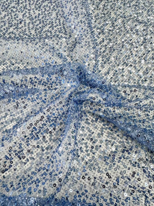 XRD-24141 Glitter Tulle with Machine Beads Embroidery Fabric