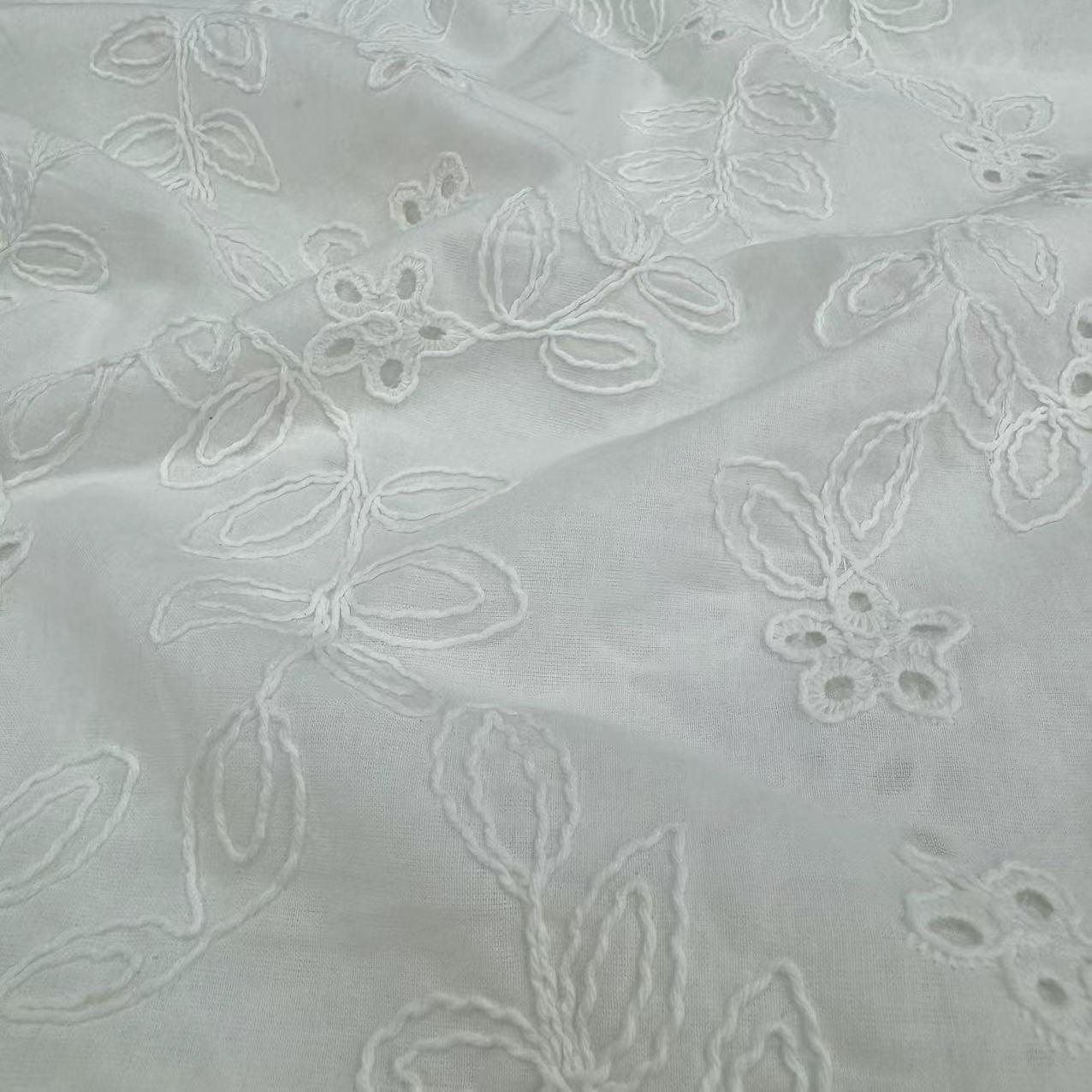 HDX-24034 Rope Embroidery Carded Cotton Fabric Wholesale