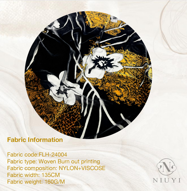 FLH-24004 Woven Burn out Printing Fabric